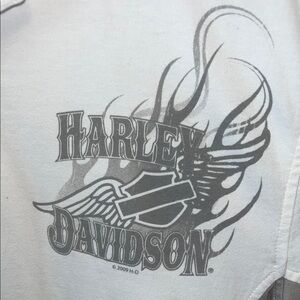 Harley-Davidson White Polo with Gray Winged Logo Sz.M